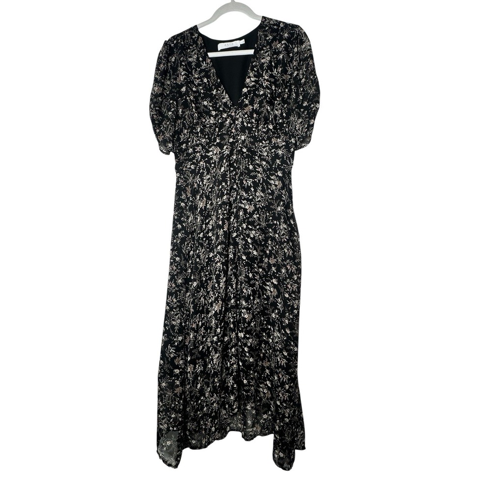ASTR Dress Women's Large Floral Fairy Whimsigoth Asymmetric Elastic Back Party